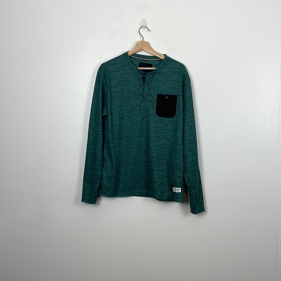 Nomad sweatshirt men Medium long sleeve 1/4 button pullover front pocket shirt - Picture 1 of 8